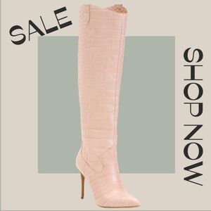 Off White Heeled Boots